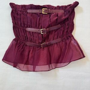 Cynthia Rowley deep burgundy wine Tube Top